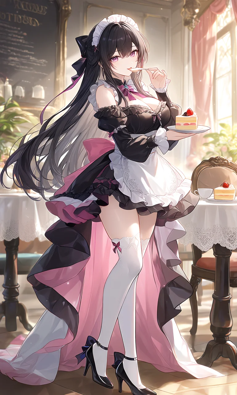 プリンセス風のカフェでのケーキタイム