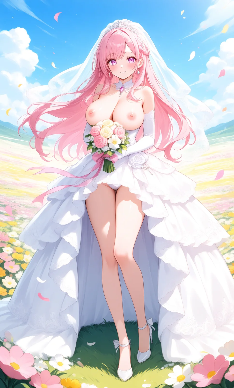 花畑での結婚式の様子(2枚目)