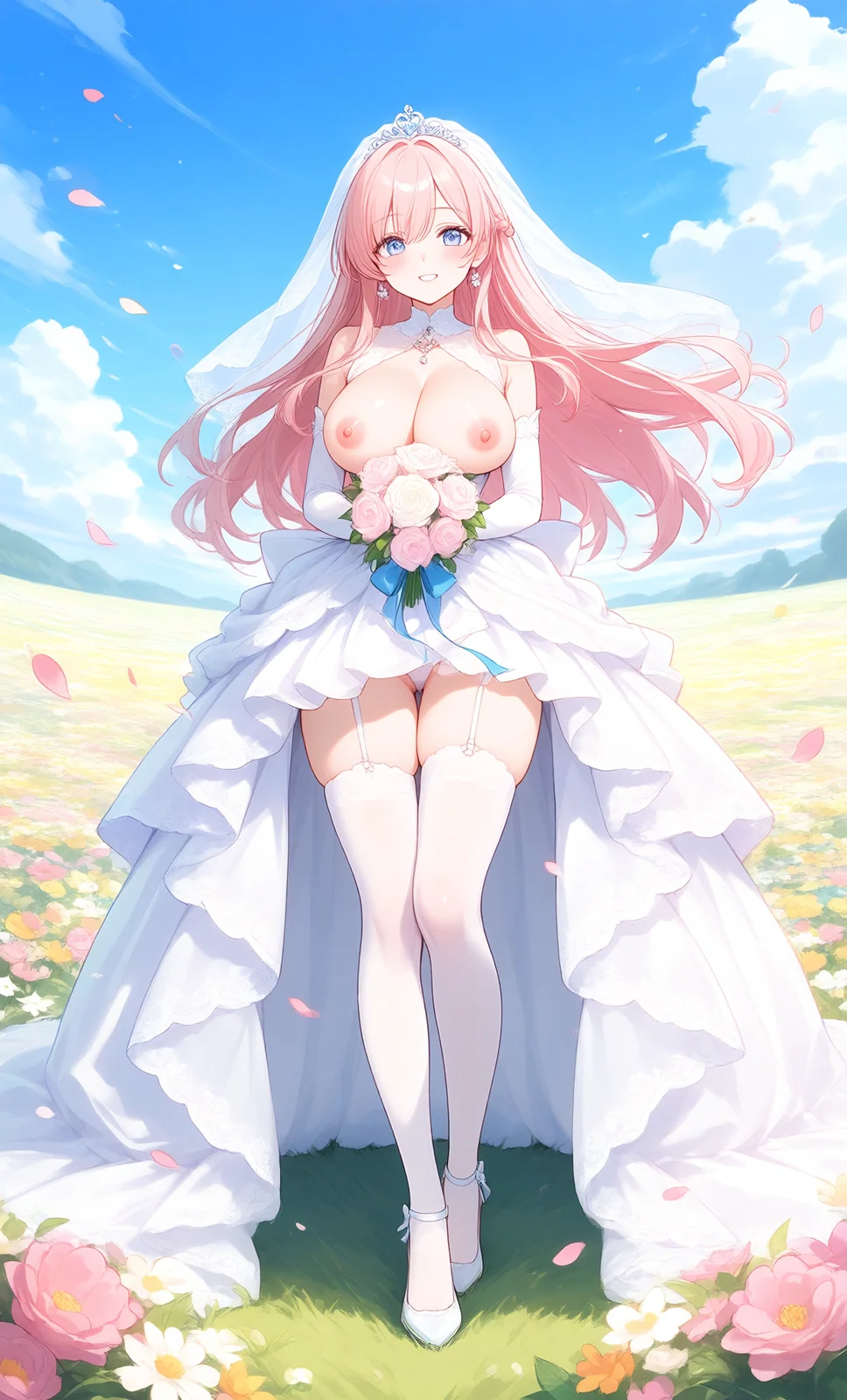 花畑での結婚式の様子(3枚目)
