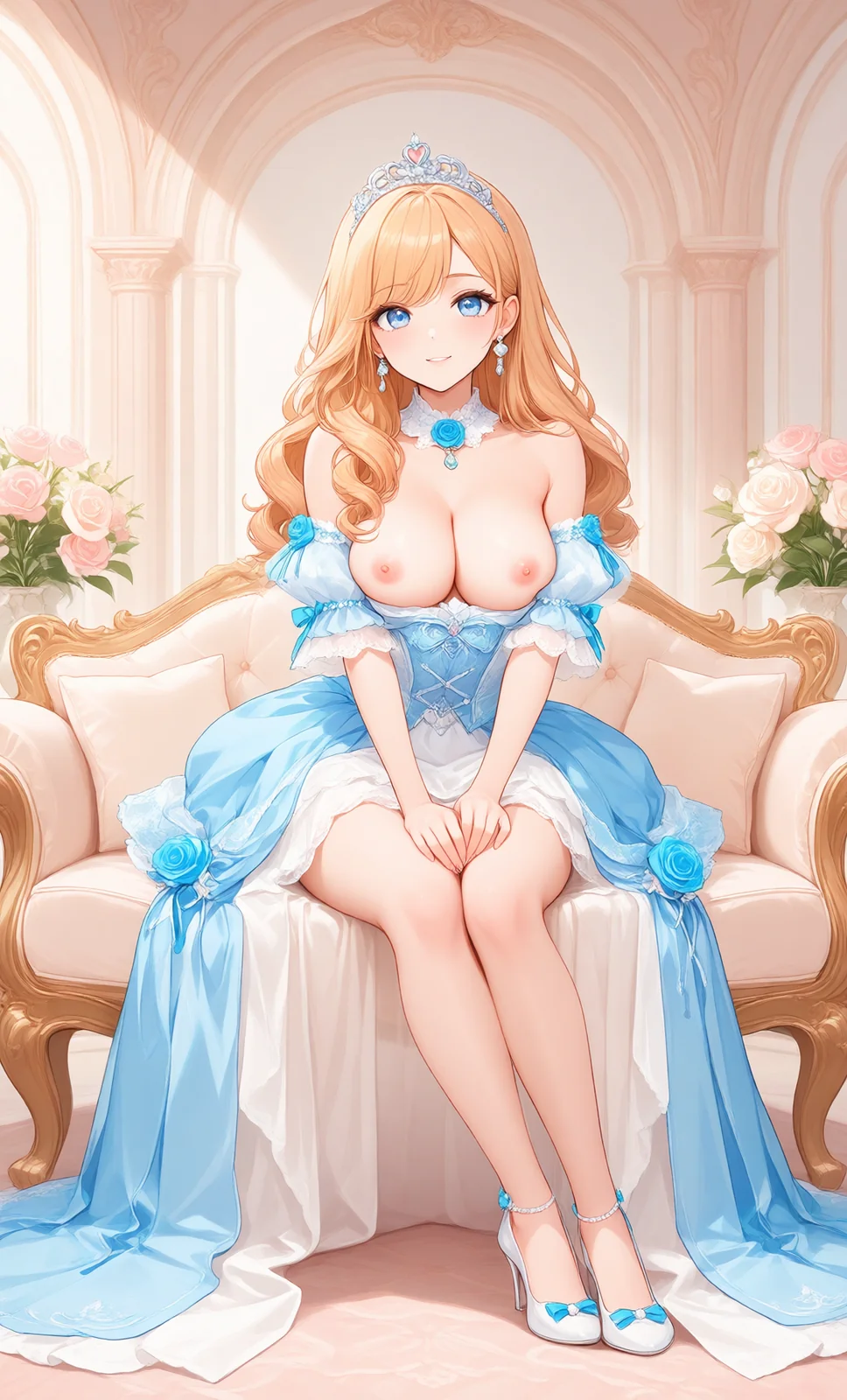 金髪プリンセスが微笑む室内の写真（3枚目）