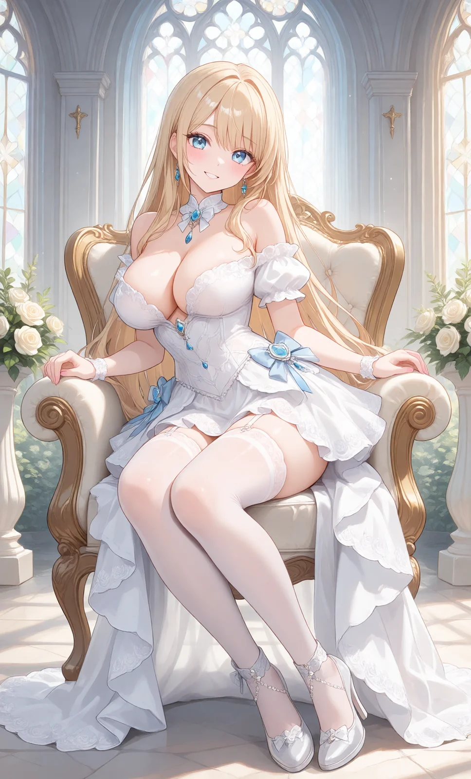金髪プリンセスが教会で微笑む（4枚目）