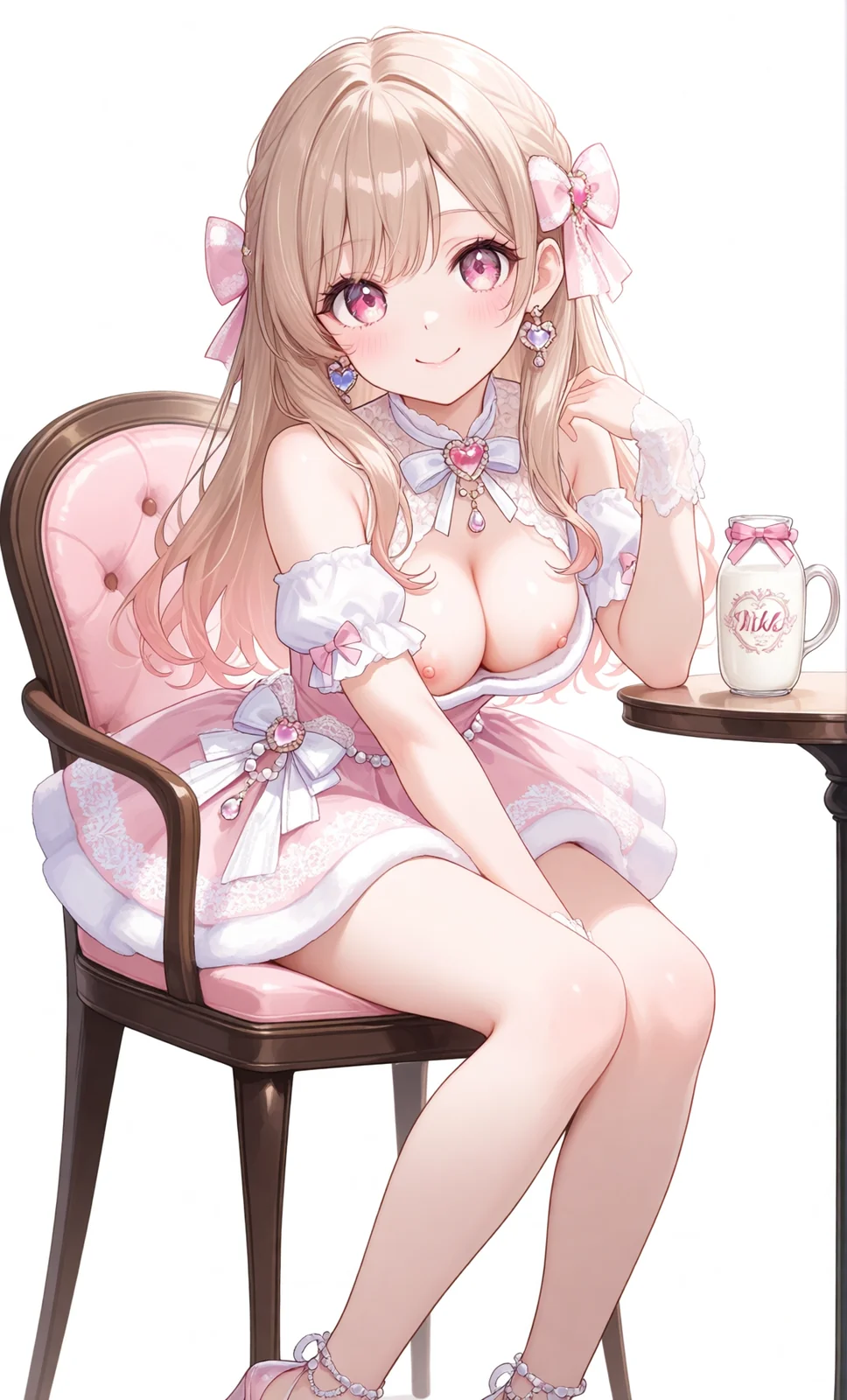 ピンクのリボンが目を引くプリンセス風のアイドル(3枚目)