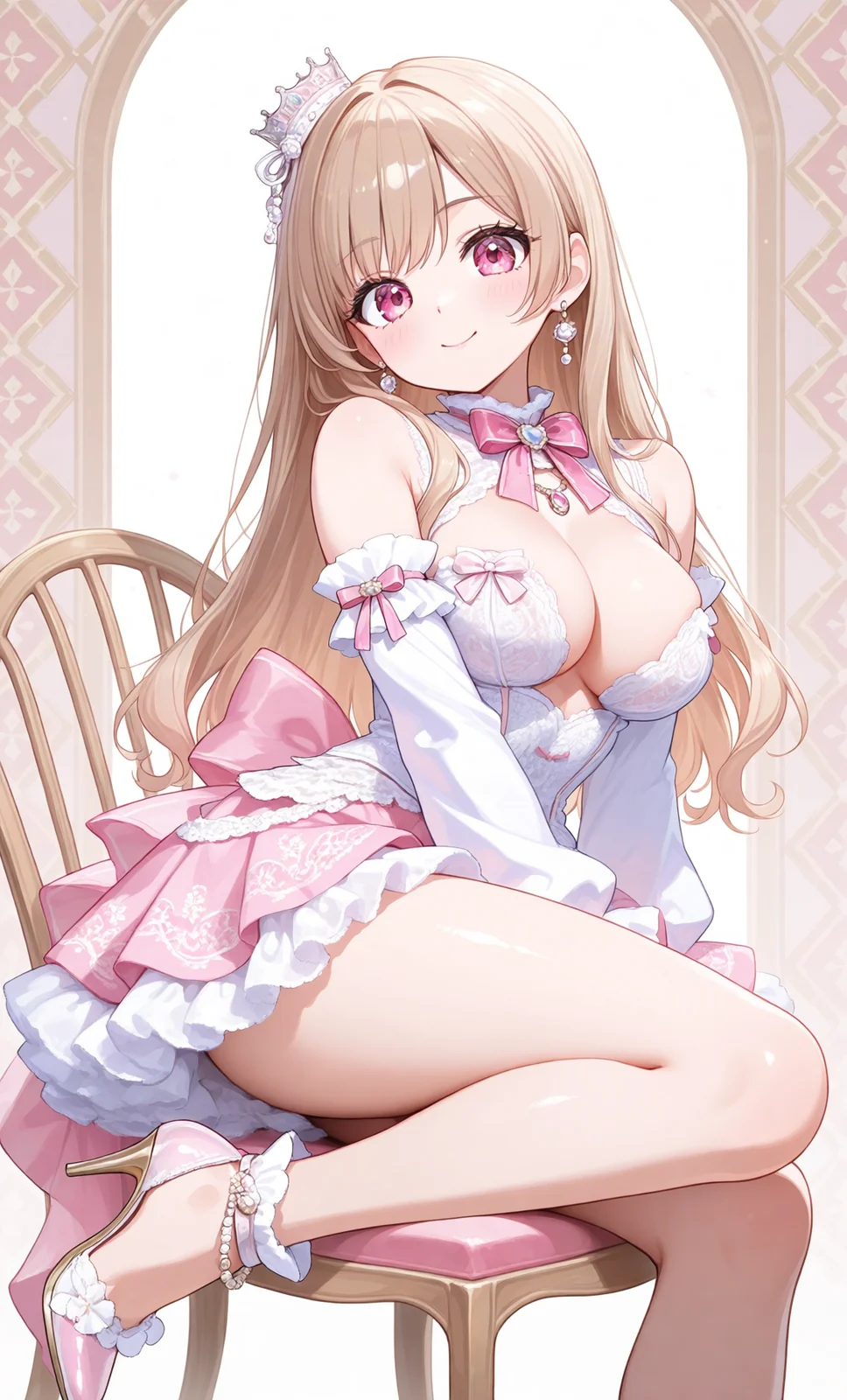 ピンクのリボンが目を引くプリンセス風のアイドル(4枚目)