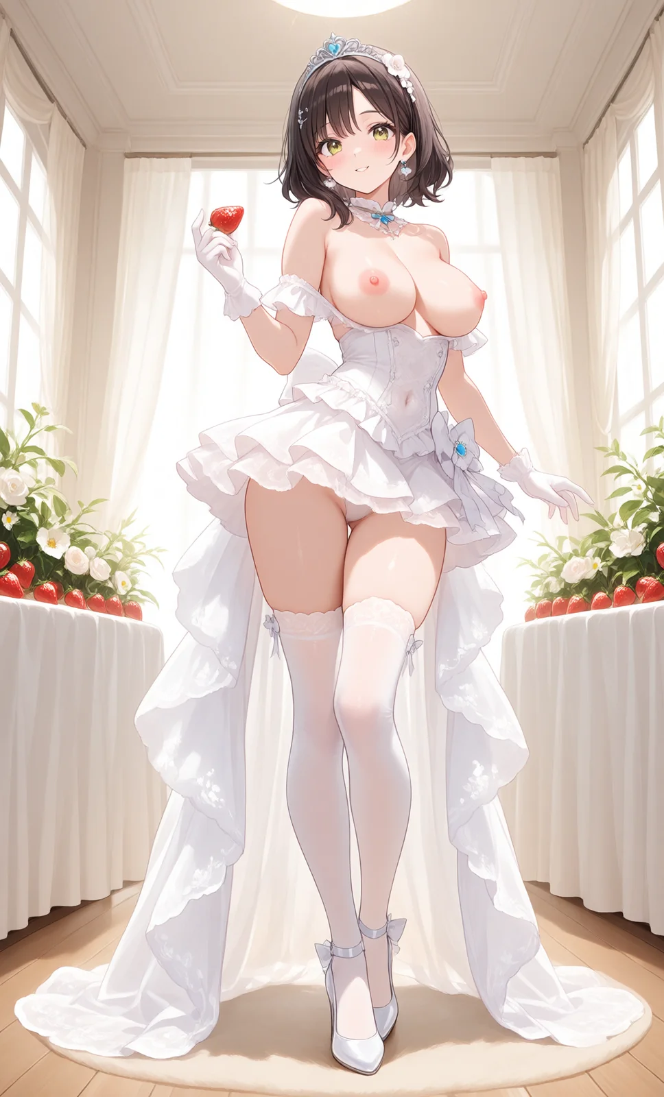 プリンセスがイチゴを手にする様子（3枚目）