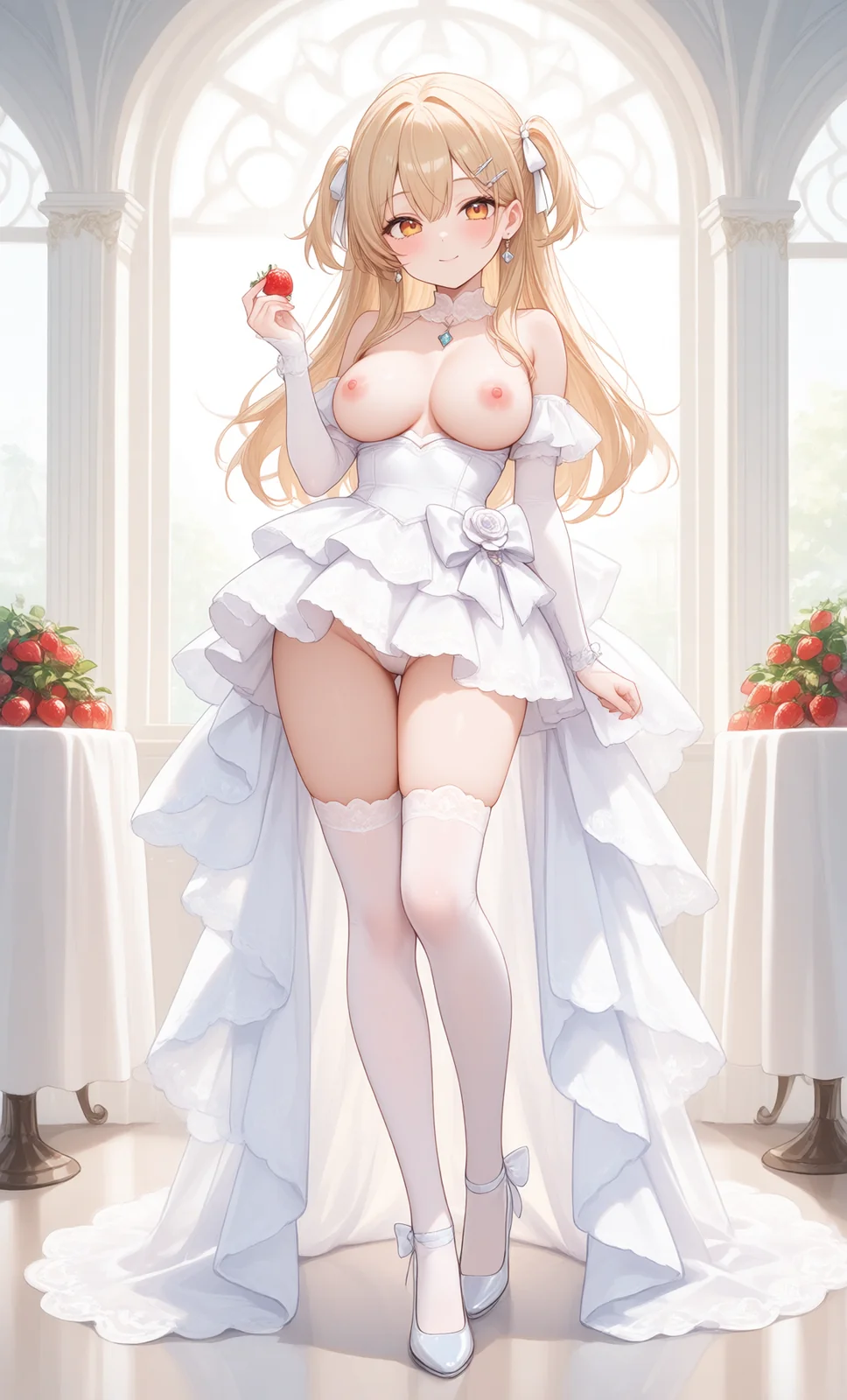 プリンセスがイチゴを手にする様子（4枚目）