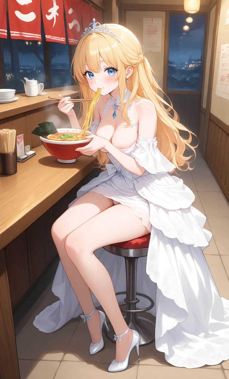 ラーメンを食べるプリンセス（3枚目）
